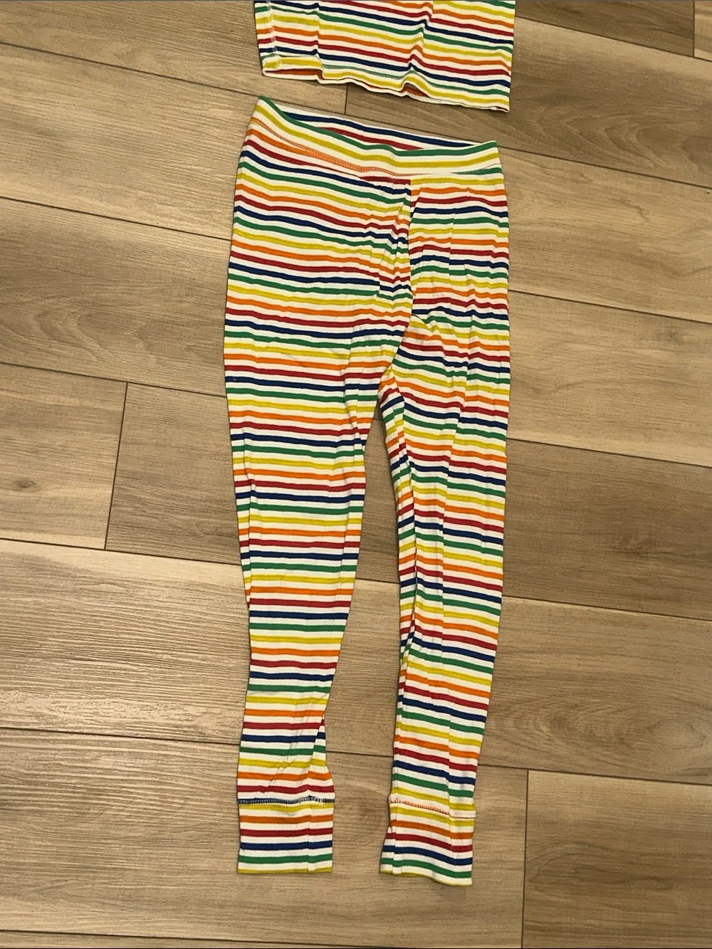 EUC Gap Kids Rainbow Stripe Pajama Set - Short Sleeve Top & Leggings Size 14